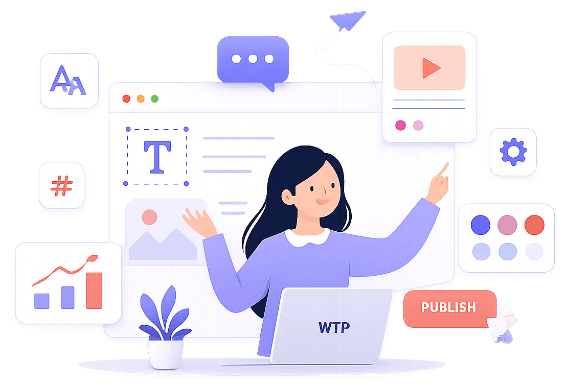 Content creator and SEO tools illustration