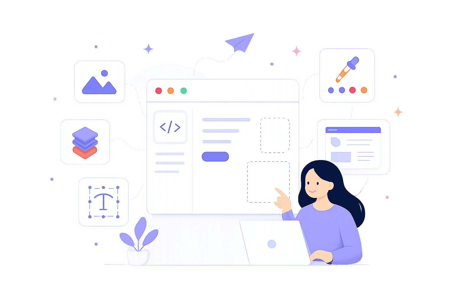 Frontend UI and CSS tools illustration