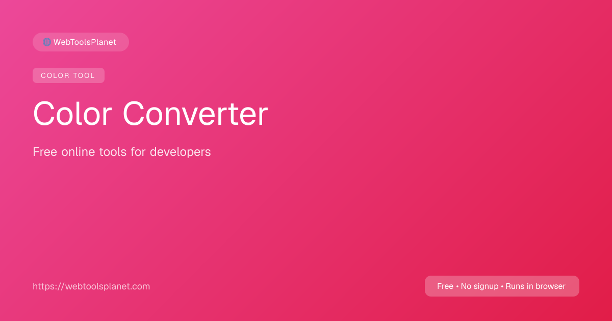 Color Converter — HEX, RGB, HSL, HSV, CMYK & HWB | WebToolsPlanet