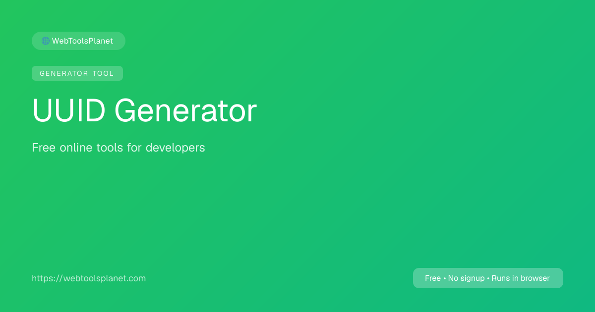 UUID Generator – Generate Random UUIDs Online | Free Tool | WebToolsPlanet